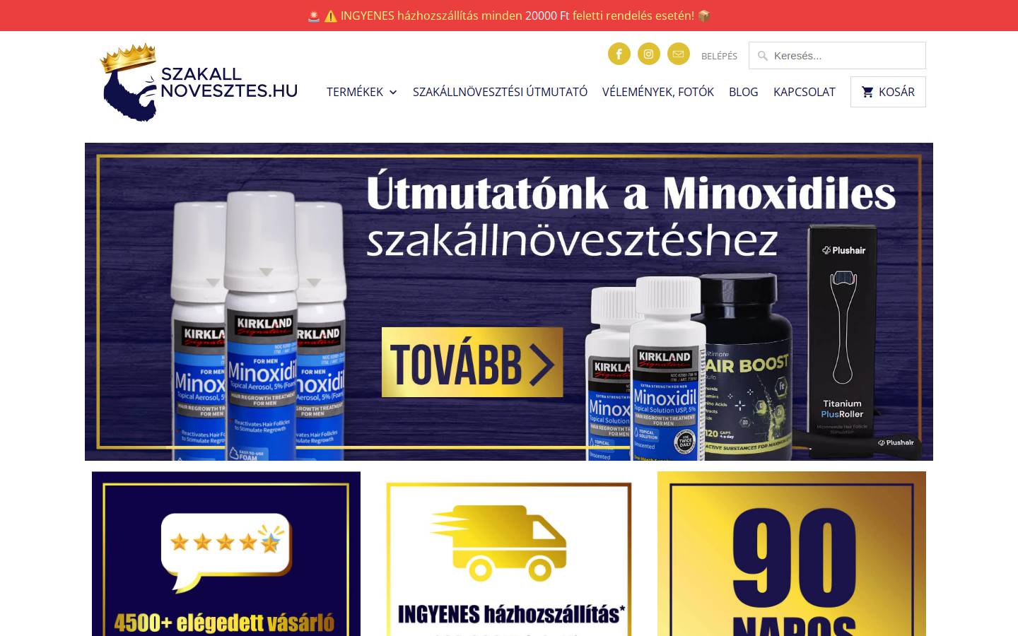 szakallnovesztes.hu homepage screenshot