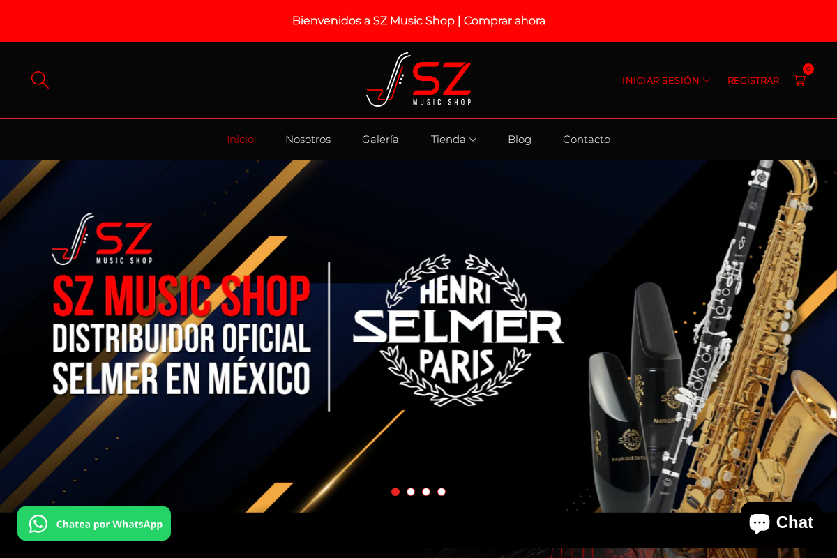 SZ Music Shop homepage screenshot