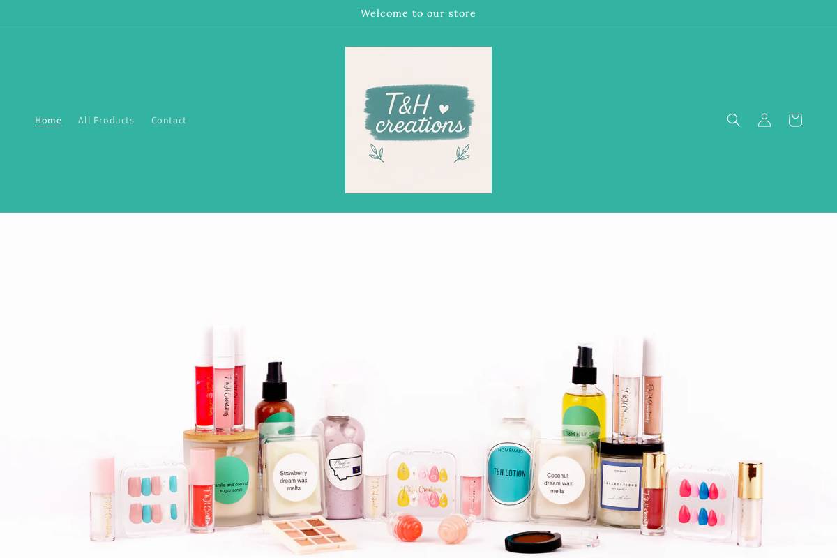 T&H creations homepage screenshot