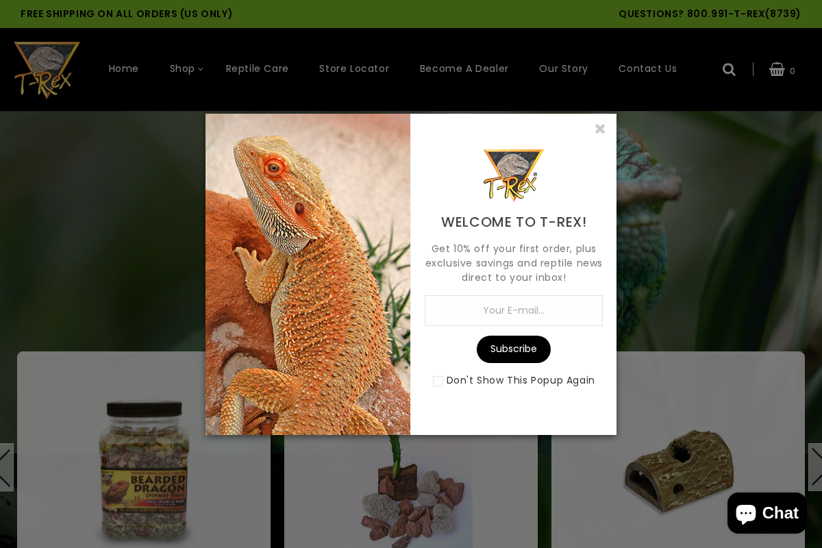 T-Rex Products homepage screenshot