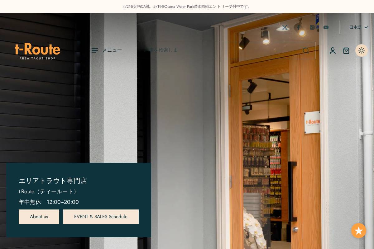 t-route.net homepage screenshot