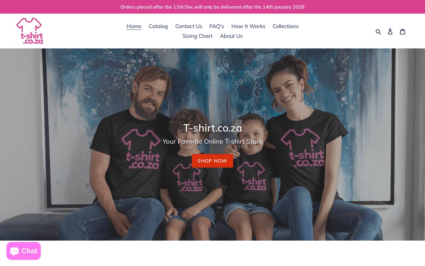 t-shirt.co.za homepage screenshot