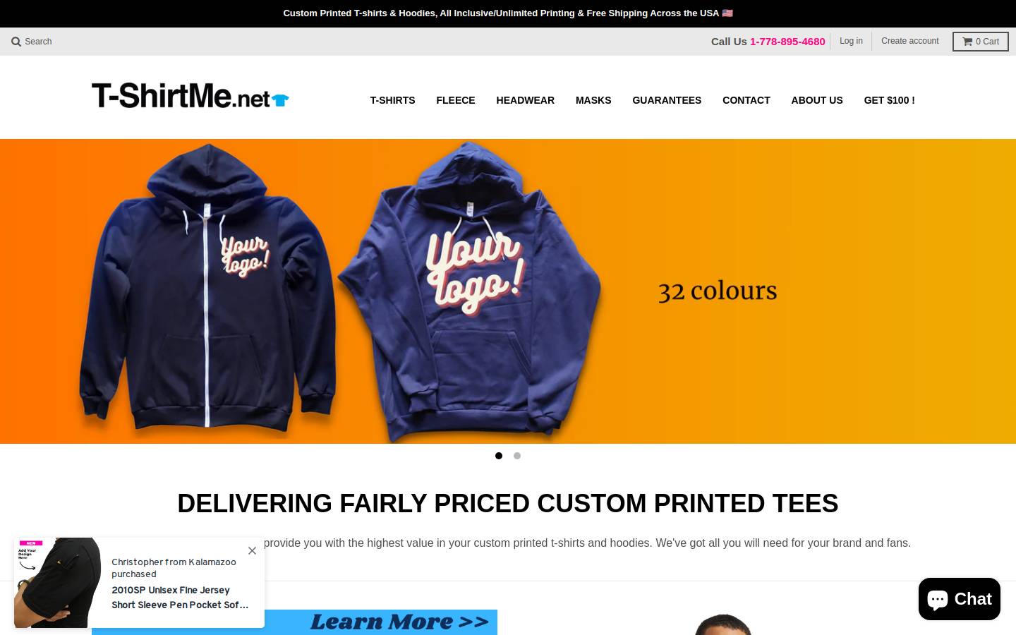 t-shirtme.us homepage screenshot