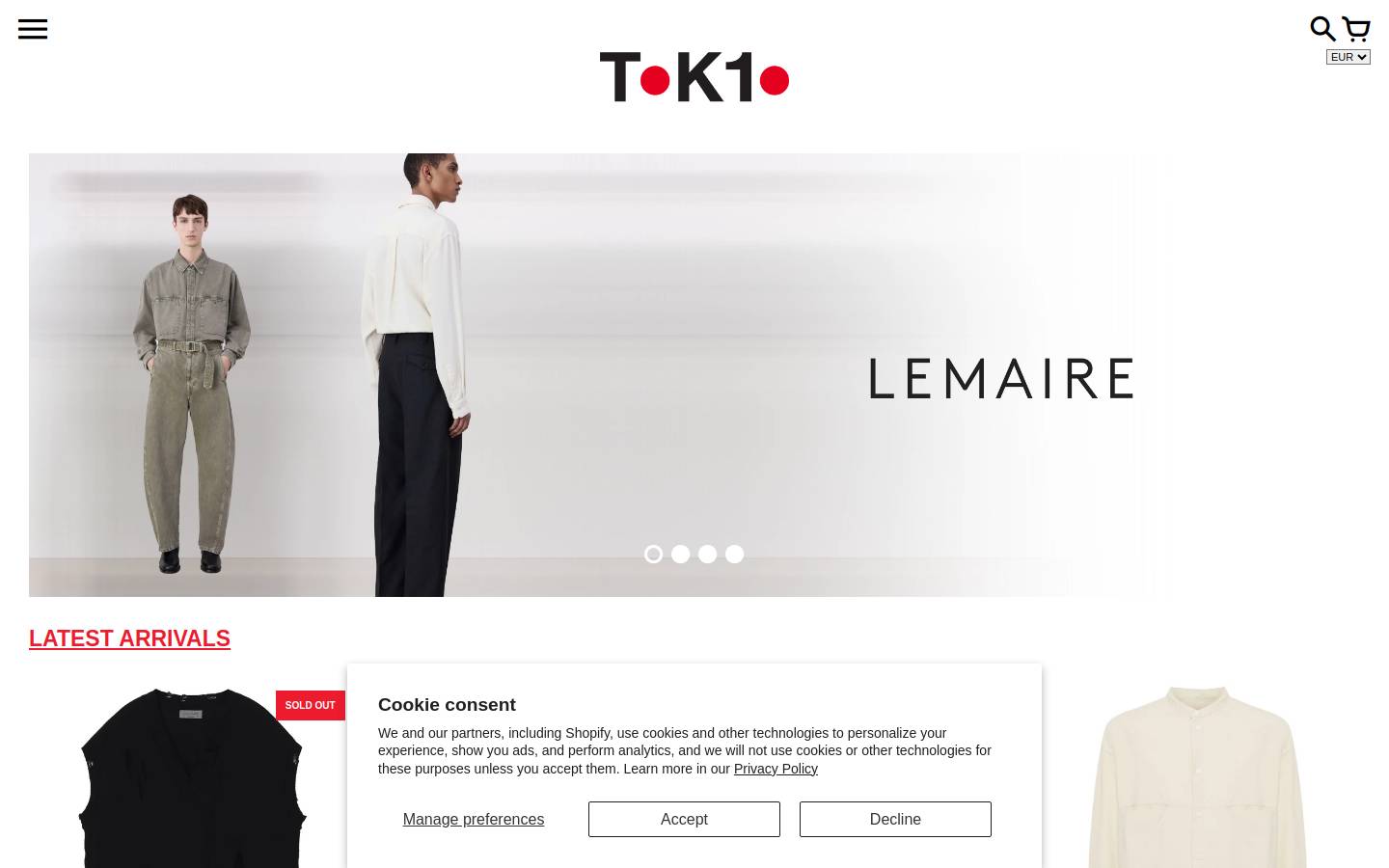 t0k10.com homepage screenshot