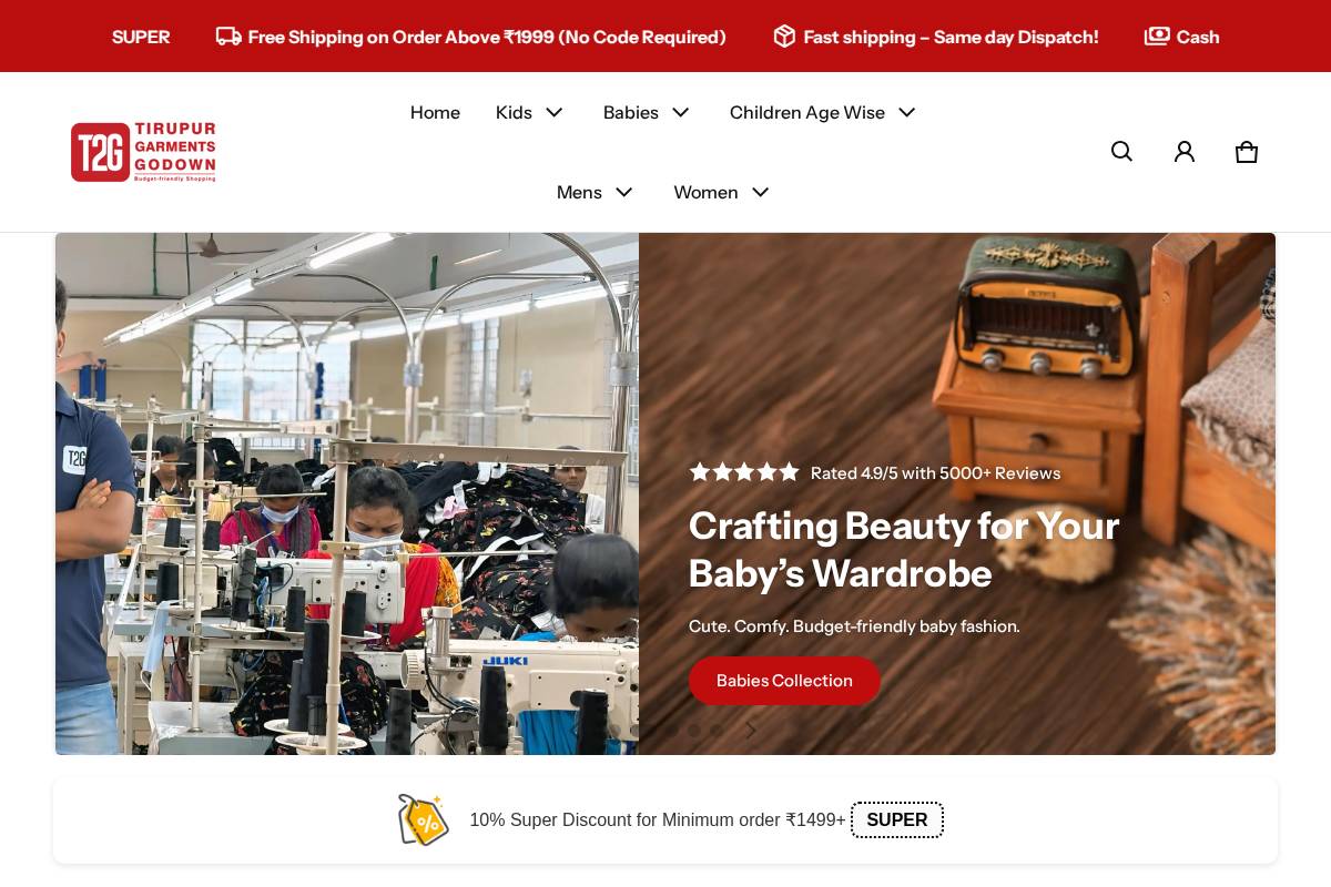 t2gshopping.com homepage screenshot
