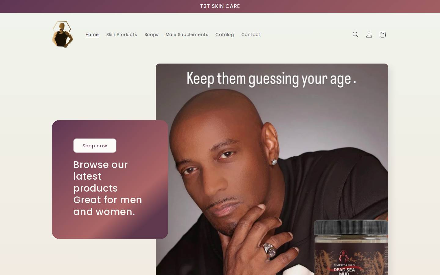 t2tskincare.com homepage screenshot