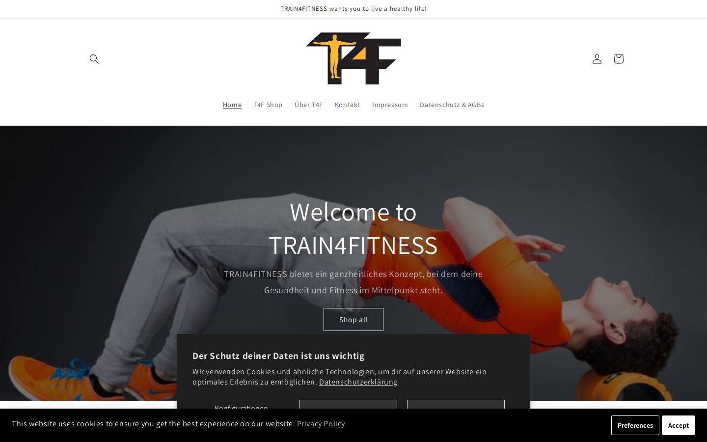 t4f-fitness.de homepage screenshot