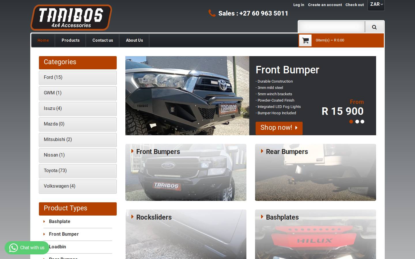 taaibos4x4.co.za homepage screenshot