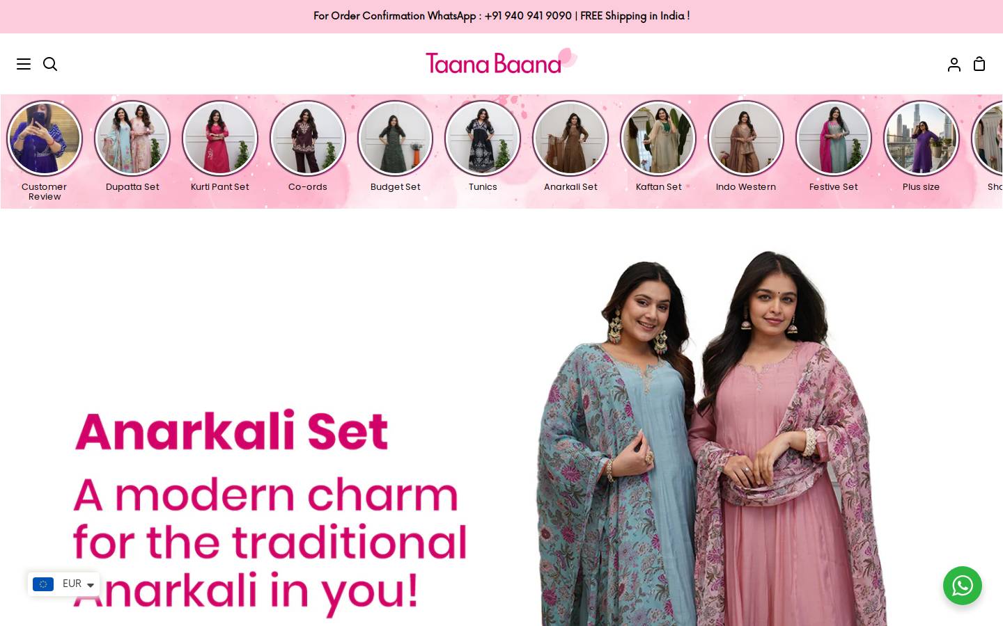 taanabaanabysapna.com homepage screenshot