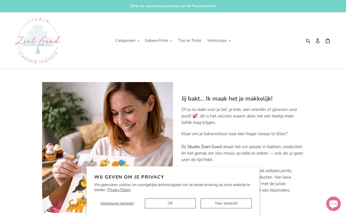 taartworkshopzeeland.nl homepage screenshot