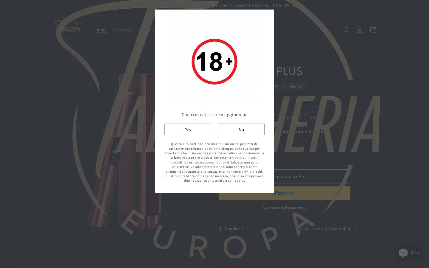 tabaccheriaeuropa.it homepage screenshot
