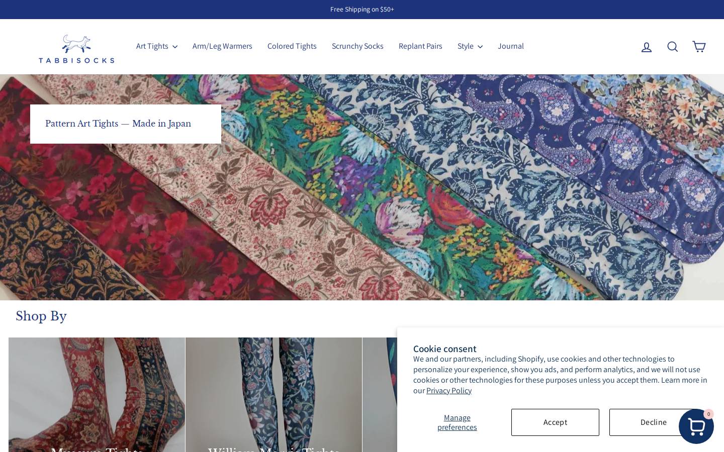 tabbisocks.com homepage screenshot