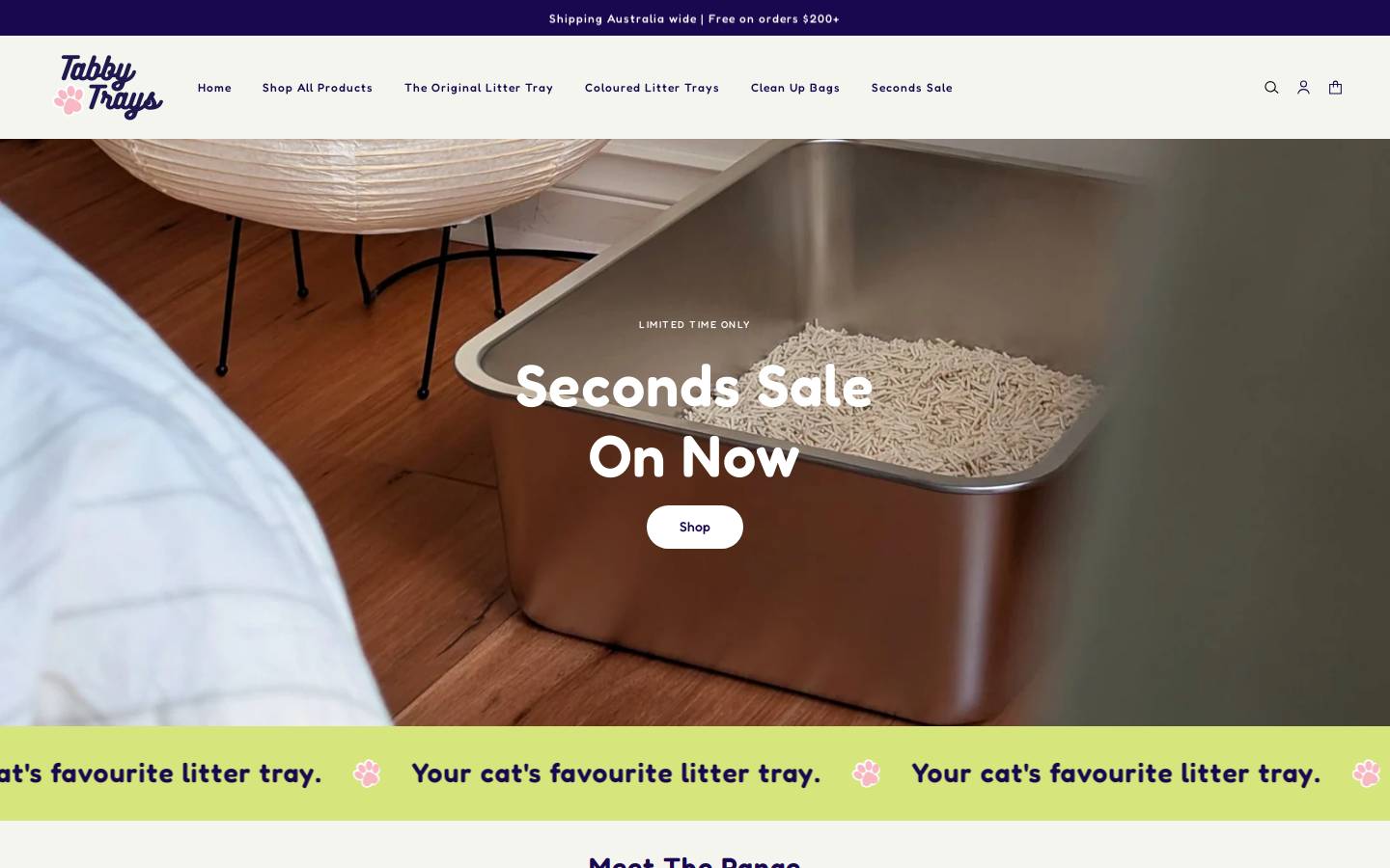 tabbytrays.com homepage screenshot