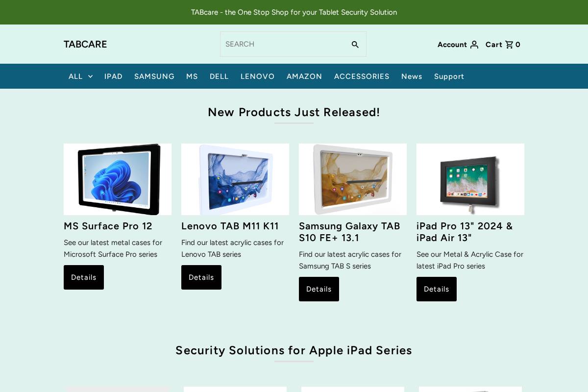 tabcare.com homepage screenshot
