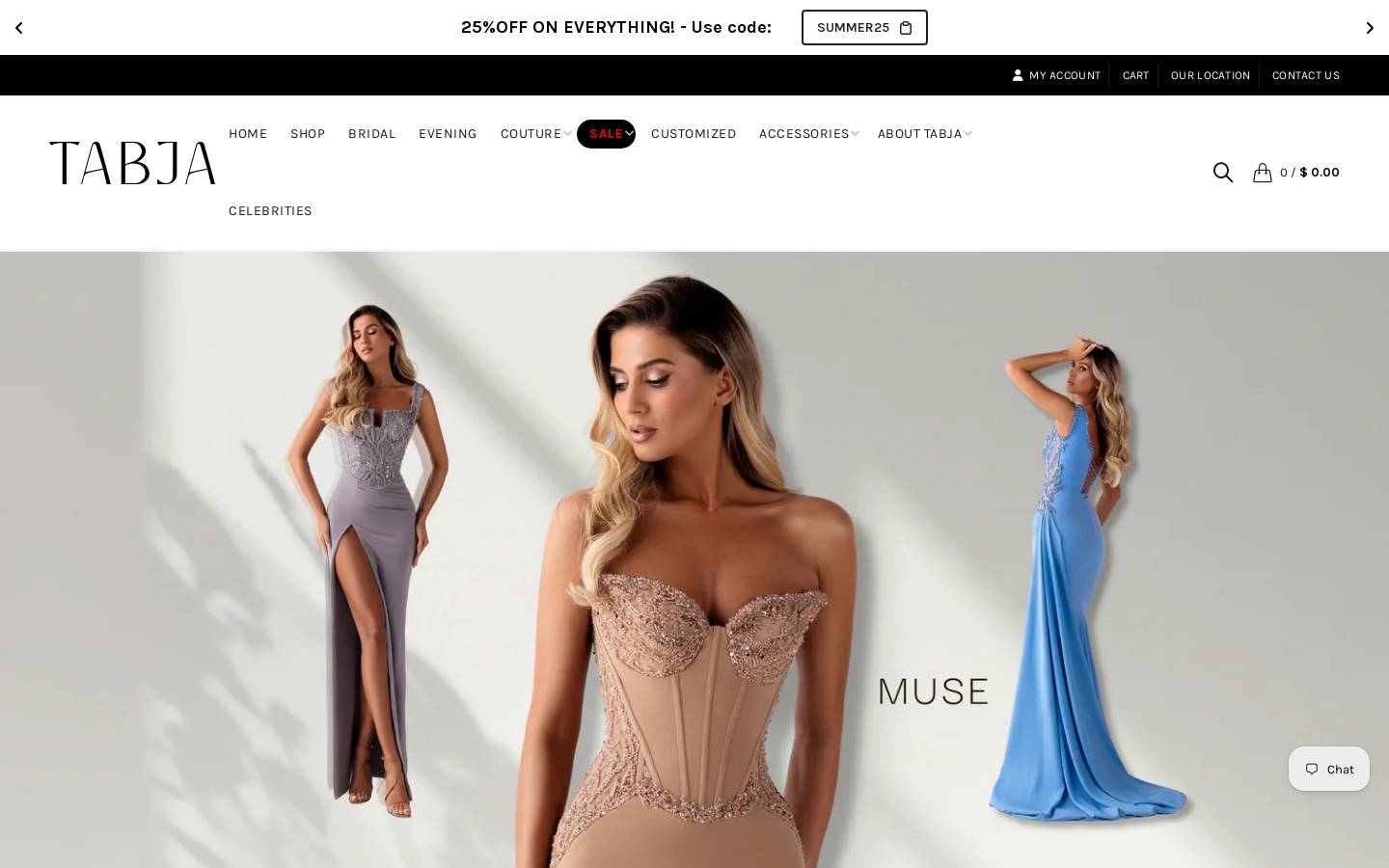 tabjacouture.com homepage screenshot