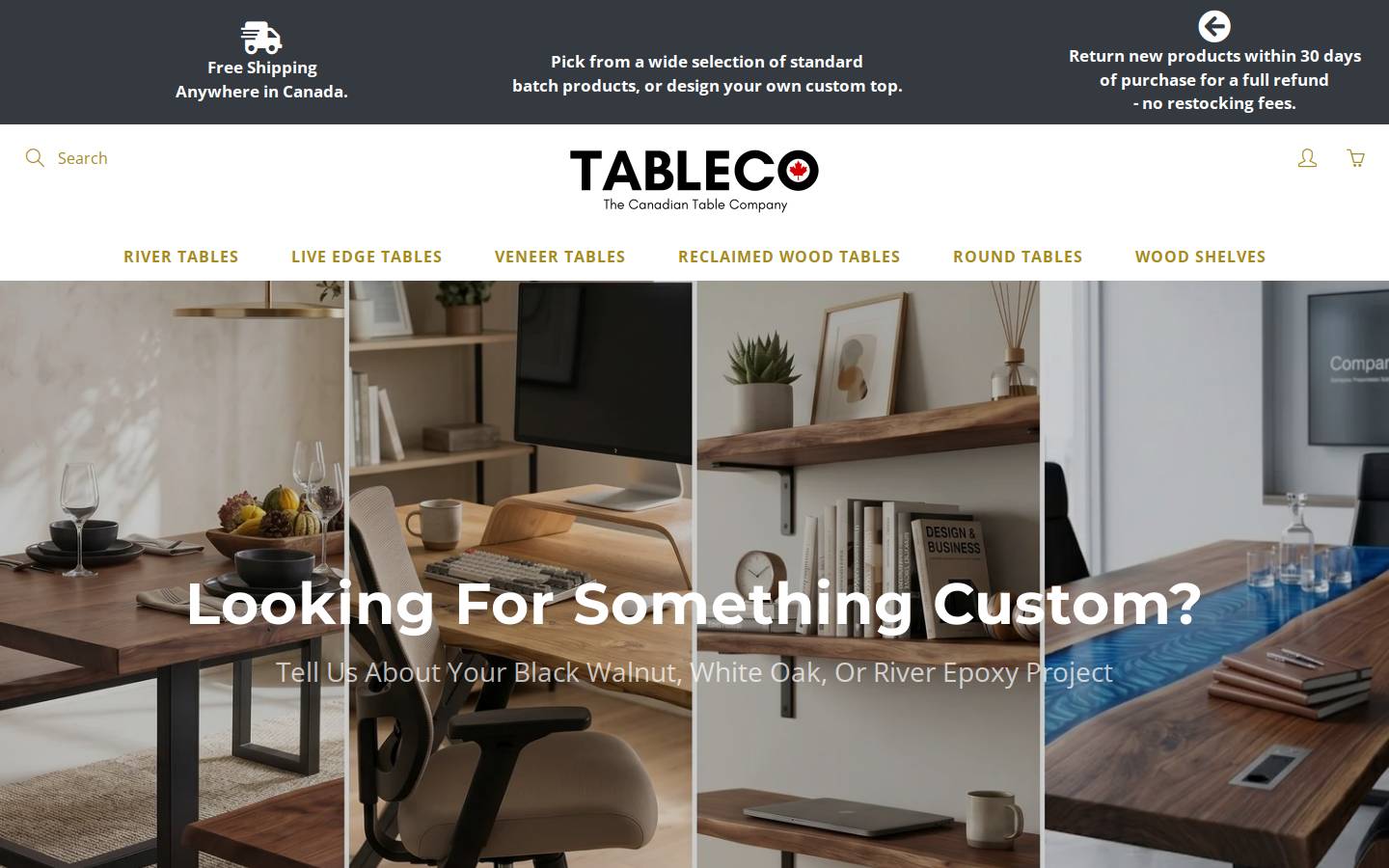tableco.ca homepage screenshot