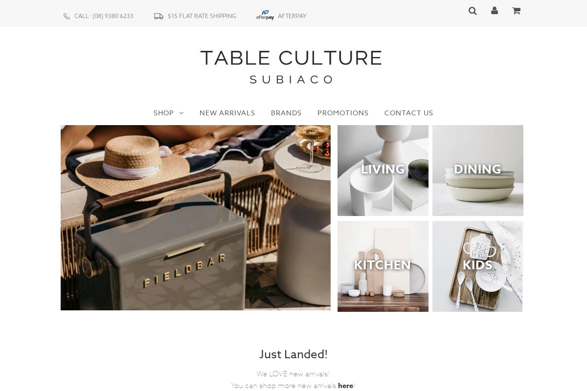 tableculture.com.au homepage screenshot