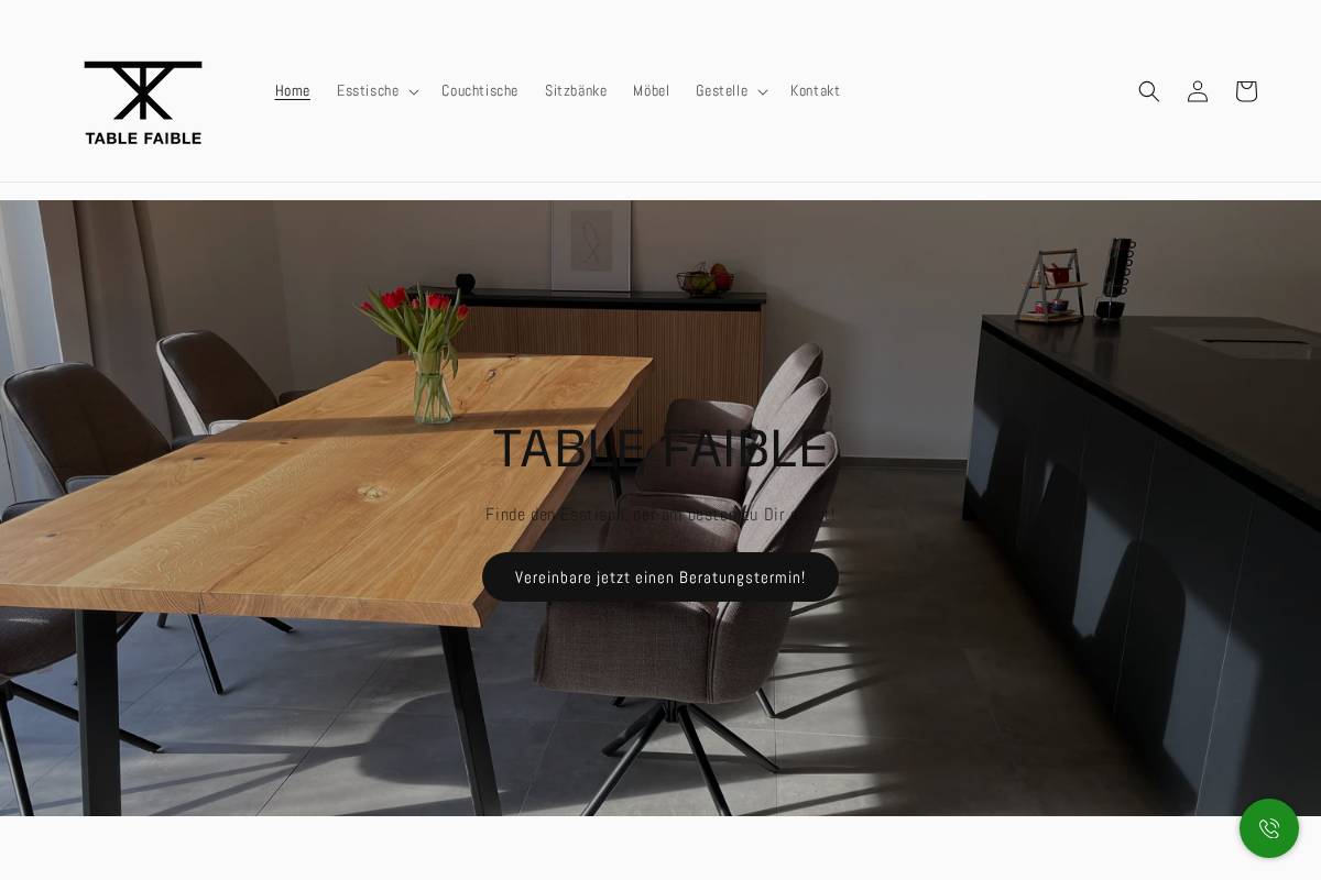 tablefaible.de homepage screenshot