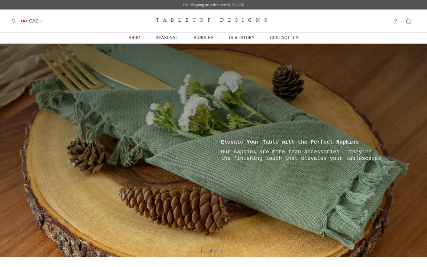 tabletop-designs.com homepage screenshot