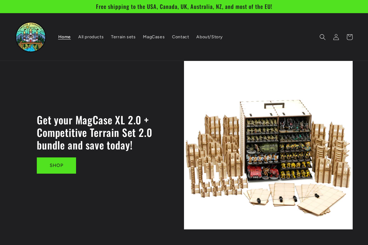 Tabletop Stronghold homepage screenshot