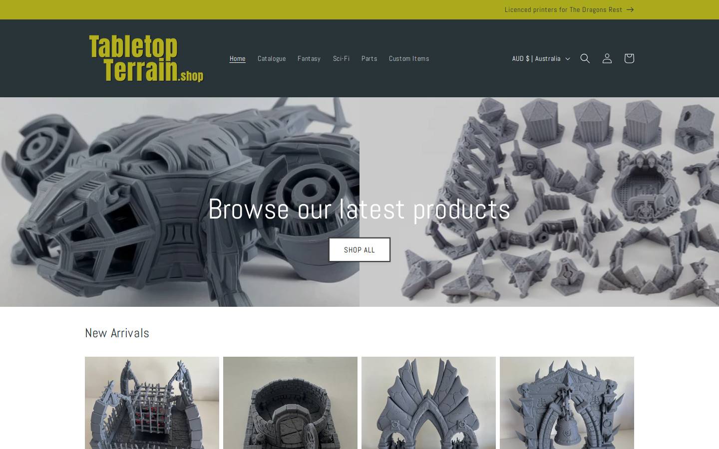 tabletopterrain.shop homepage screenshot