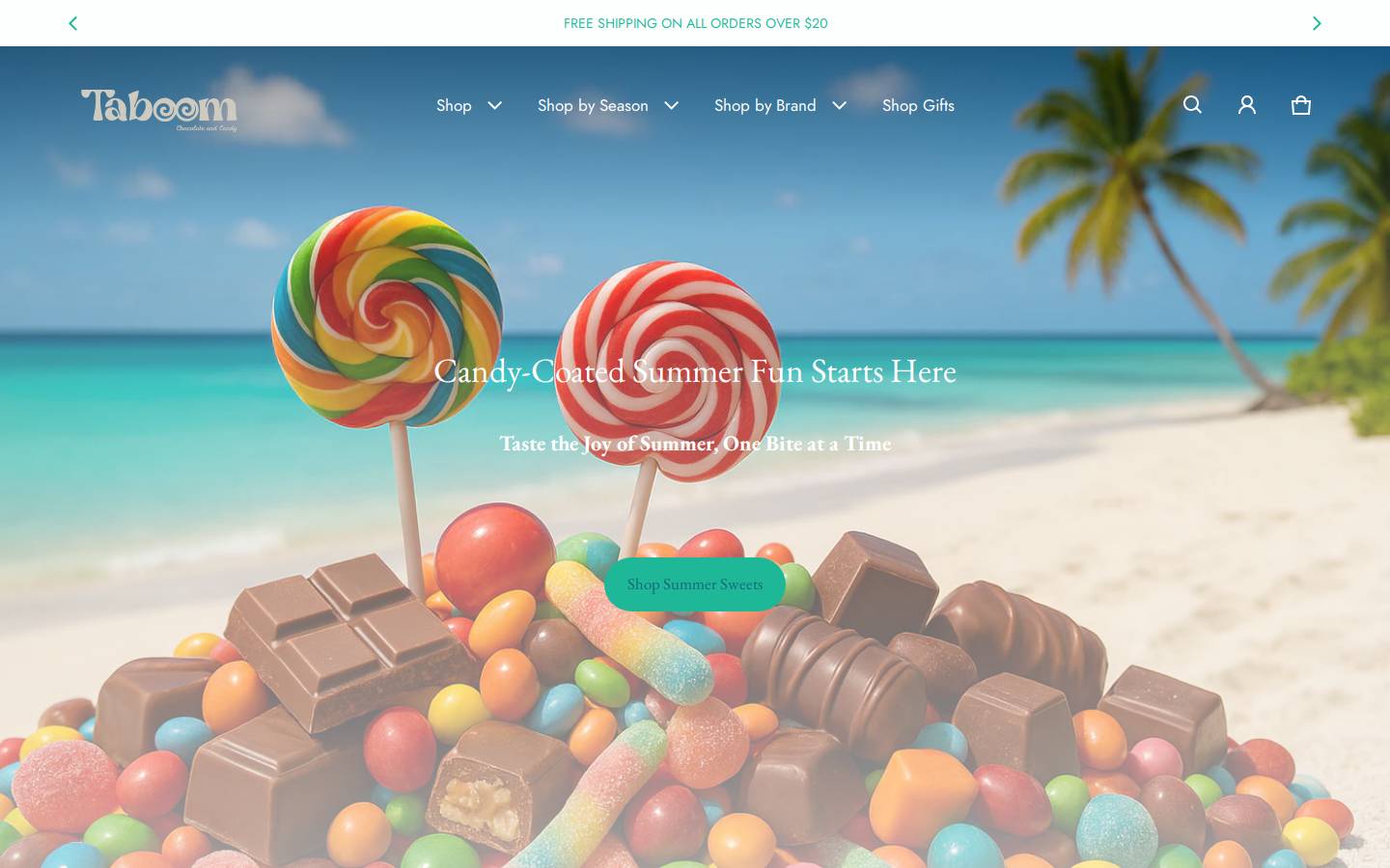 taboomcandy.com homepage screenshot