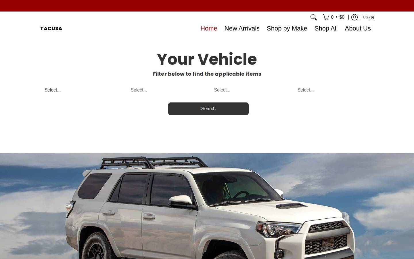 tacautoparts.com homepage screenshot