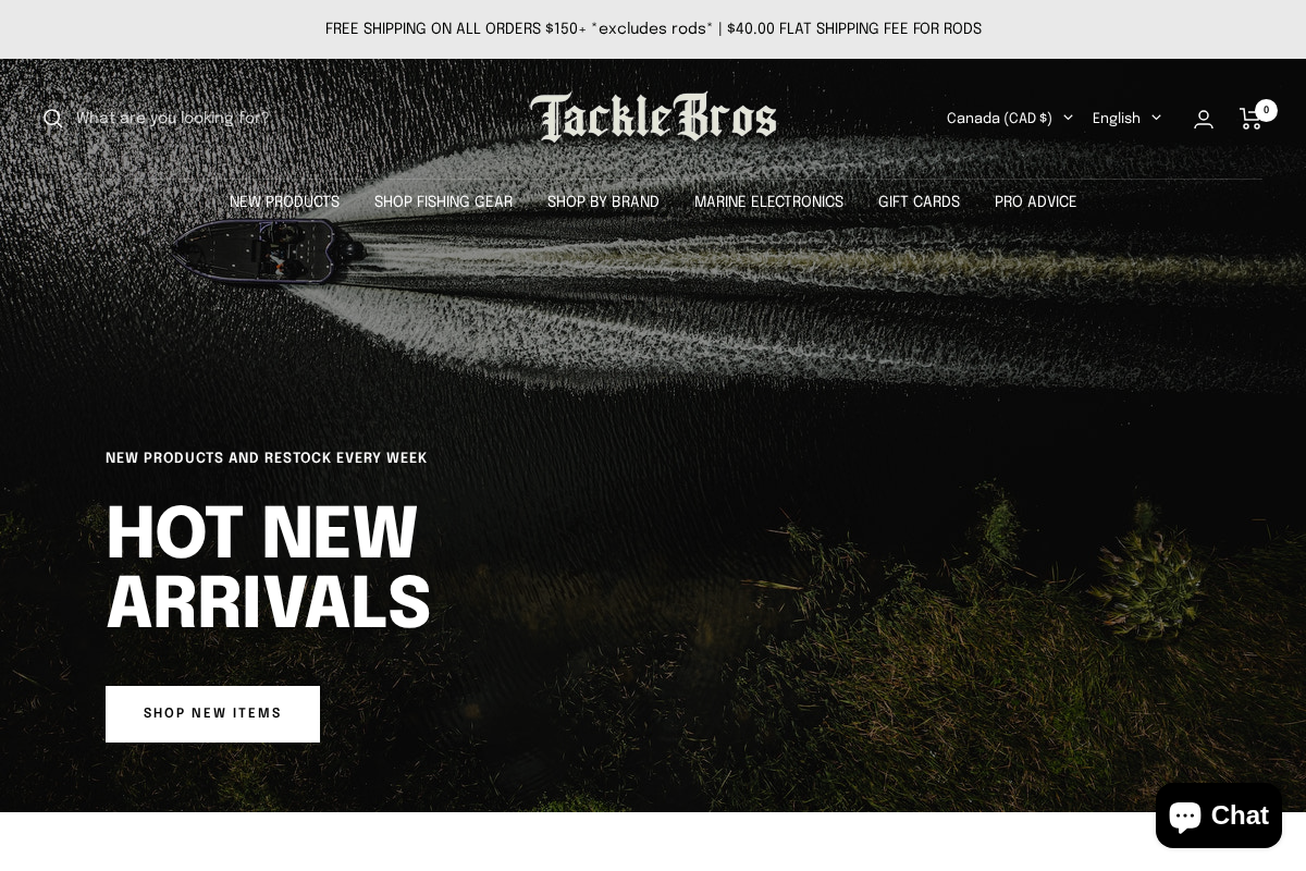 Tackle Bros homepage screenshot