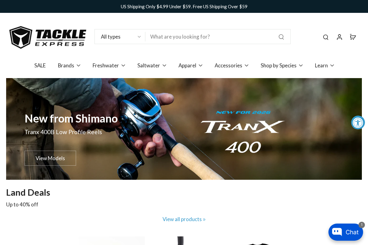 Tackle Express - Saltwater and Freshwater Fishing Tackle Shop homepage screenshot