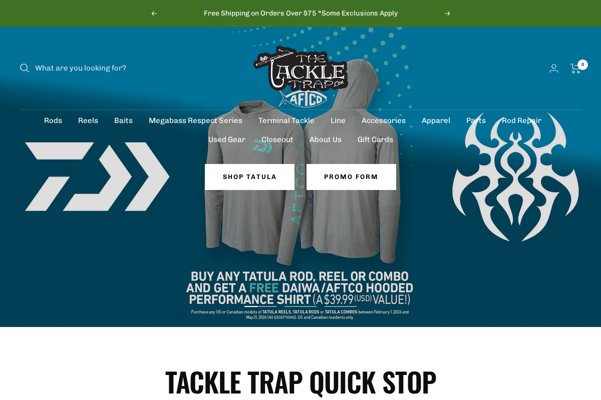 The Tackle Trap homepage screenshot