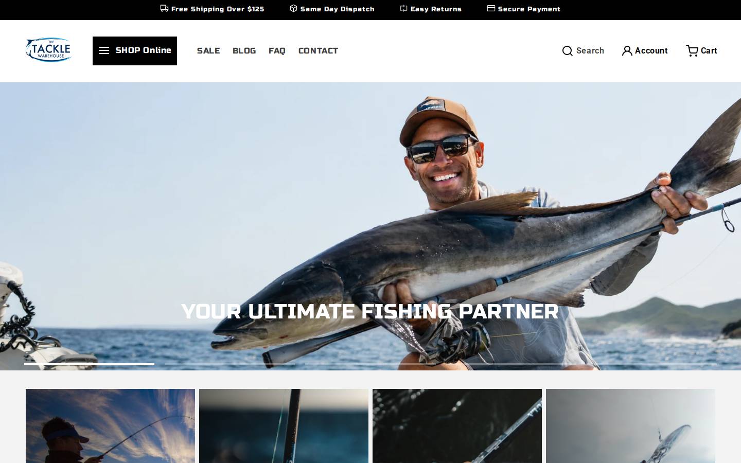 Tackle Warehouse homepage screenshot