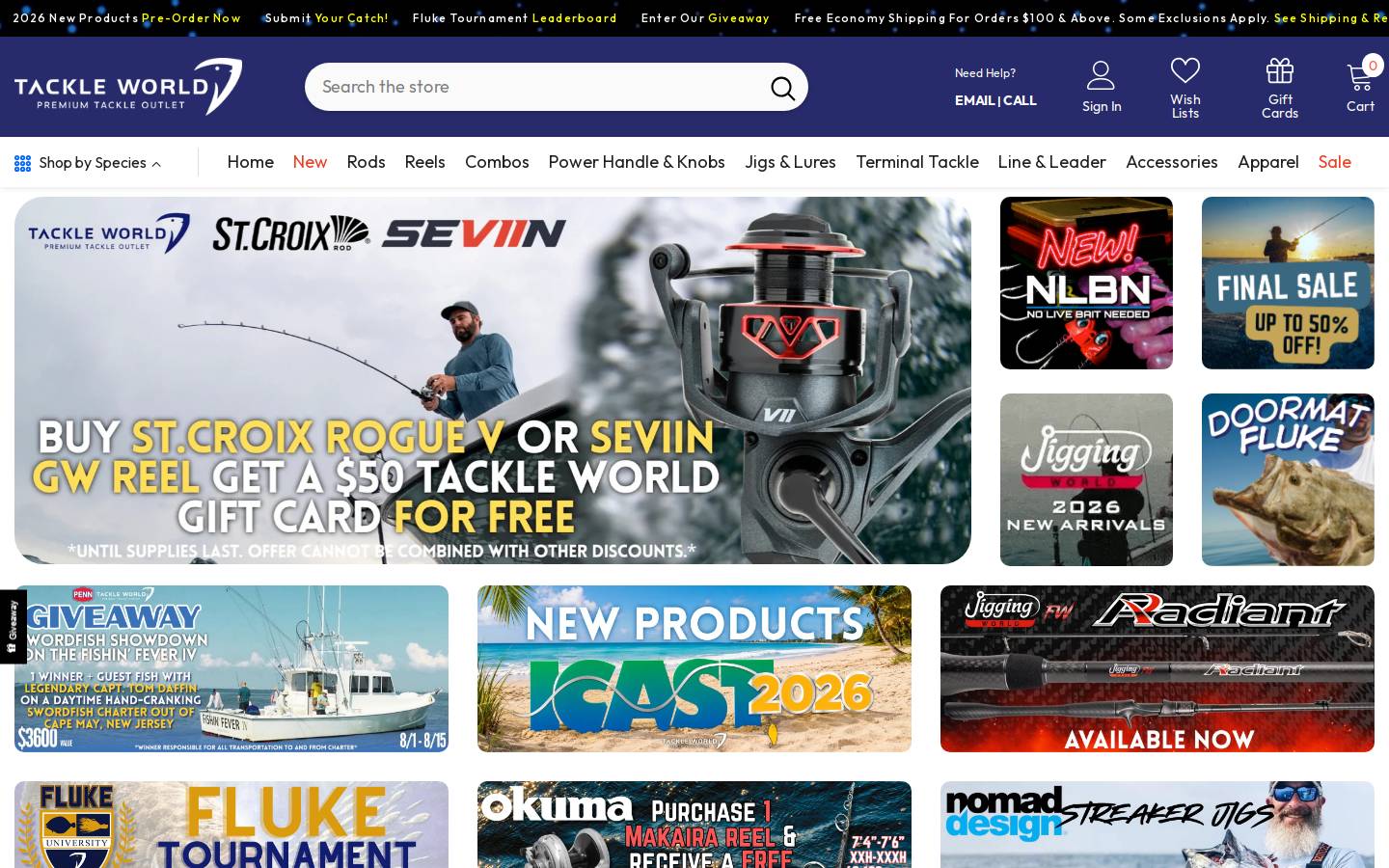 tackleworld.com homepage screenshot