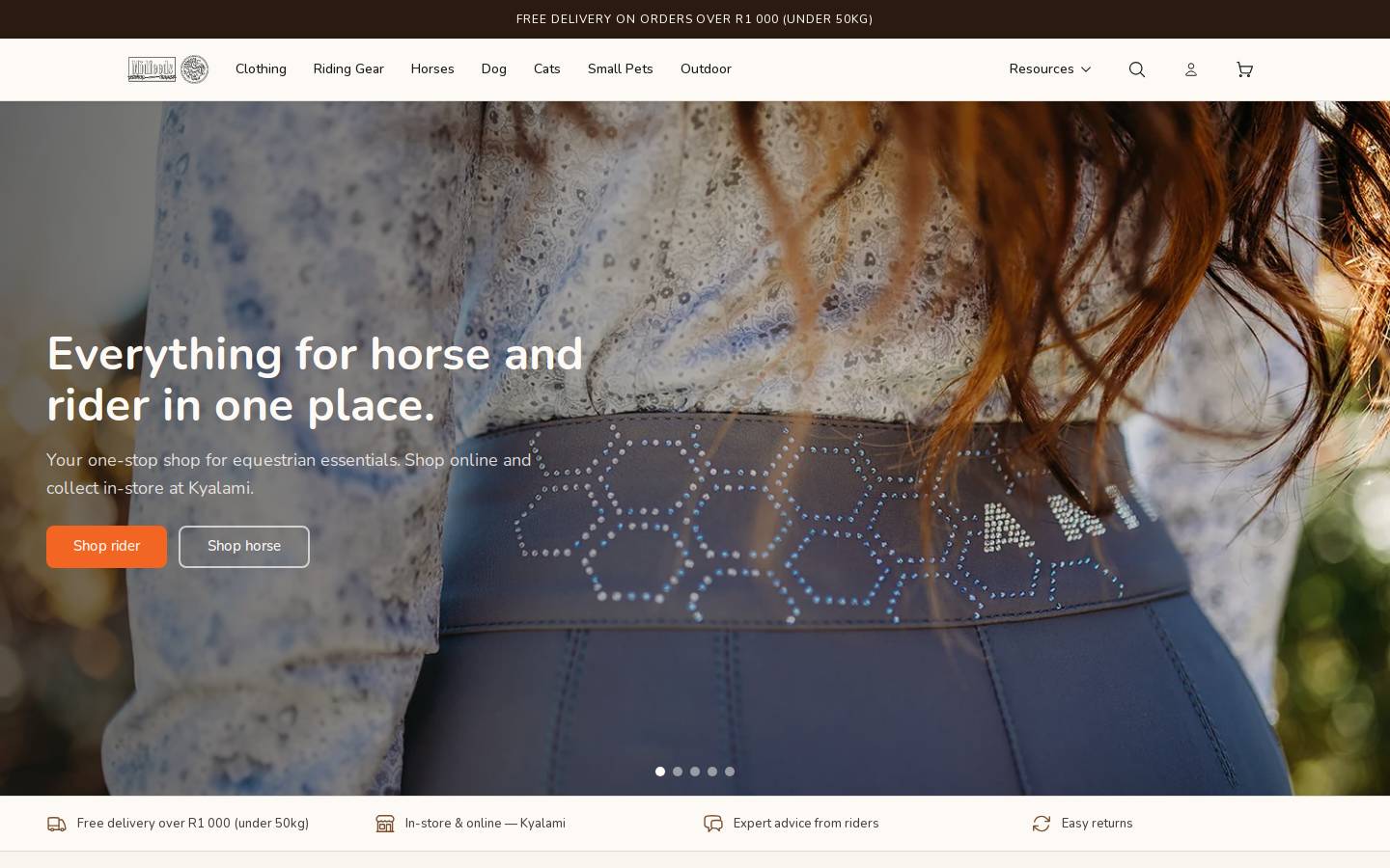 tackntogs.co.za homepage screenshot