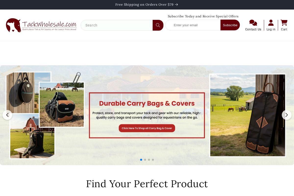 Tack Wholesale homepage screenshot