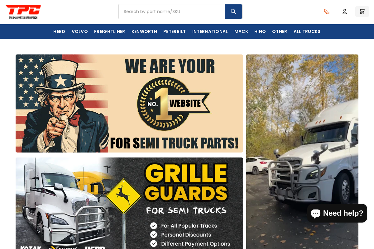 Tacoma Truckparts homepage screenshot