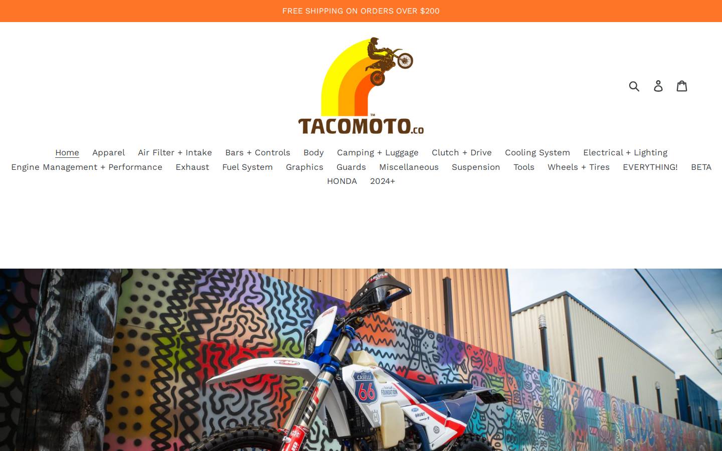 tacomoto.com homepage screenshot