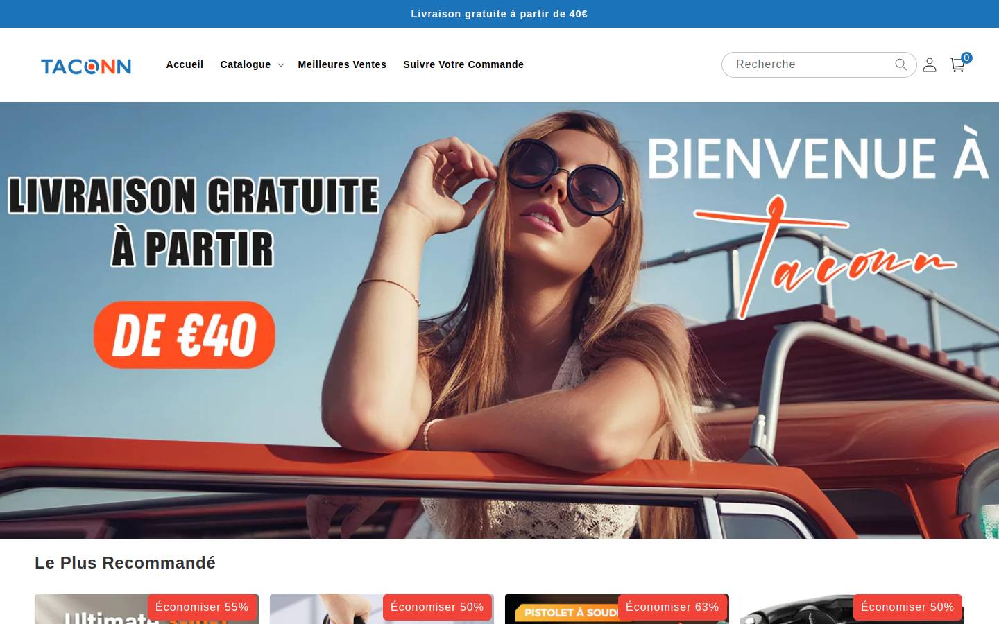 Taconn homepage screenshot