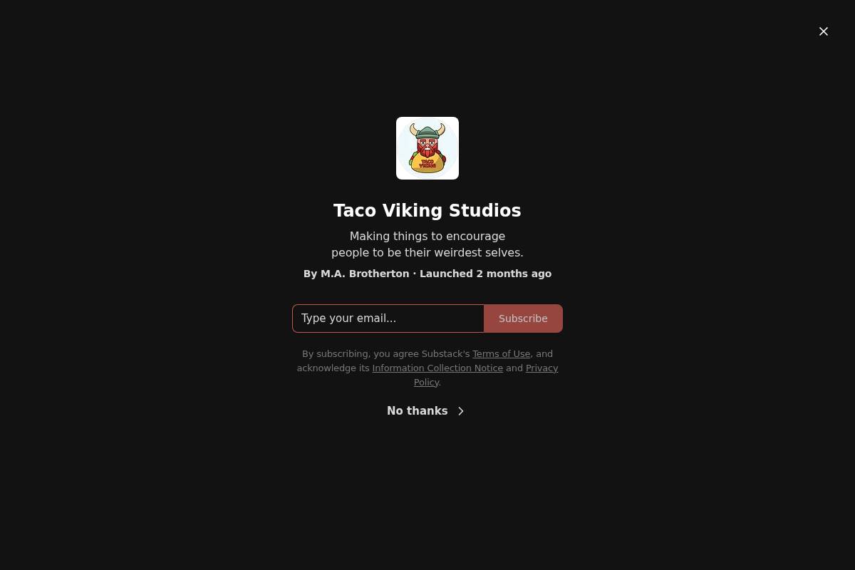 tacovikingstudios.com homepage screenshot