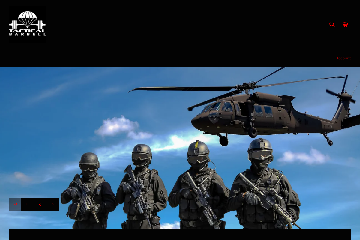 Tactical Barbell Kit Shop homepage screenshot