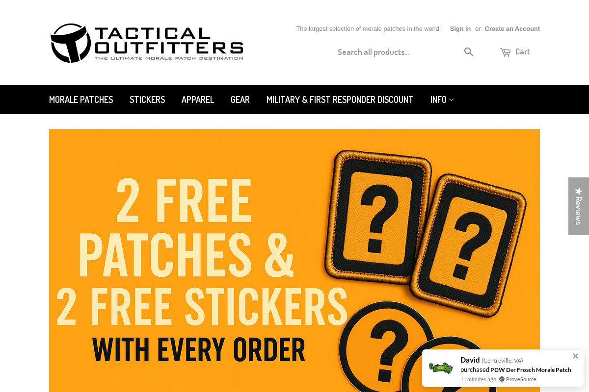 tacticaloutfitters.net homepage screenshot