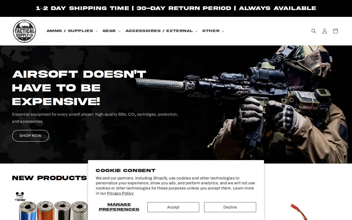 tacticalsupply.nl homepage screenshot