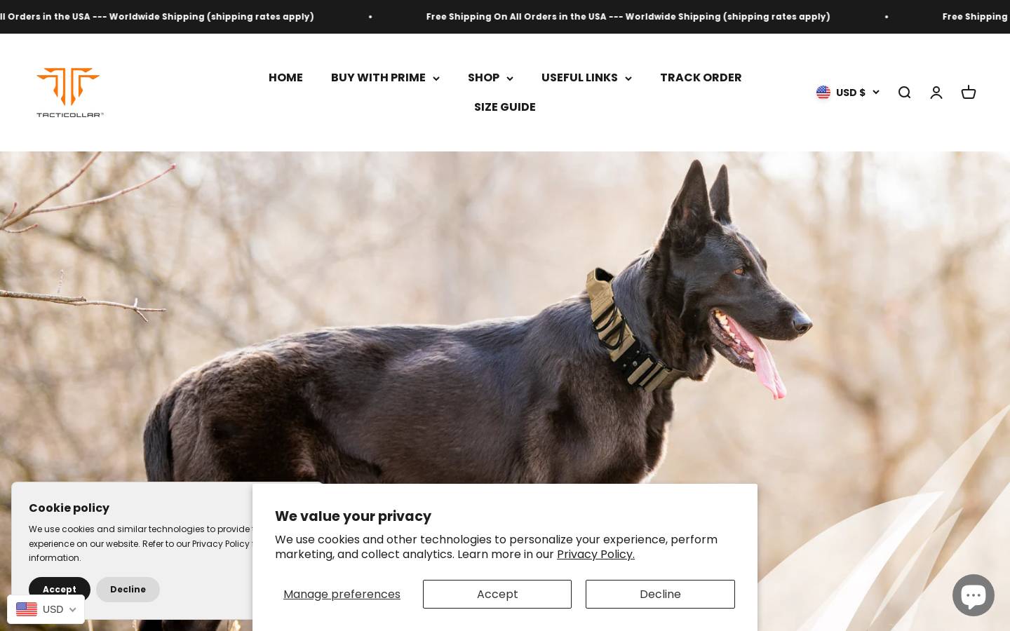 tacticollar.com homepage screenshot