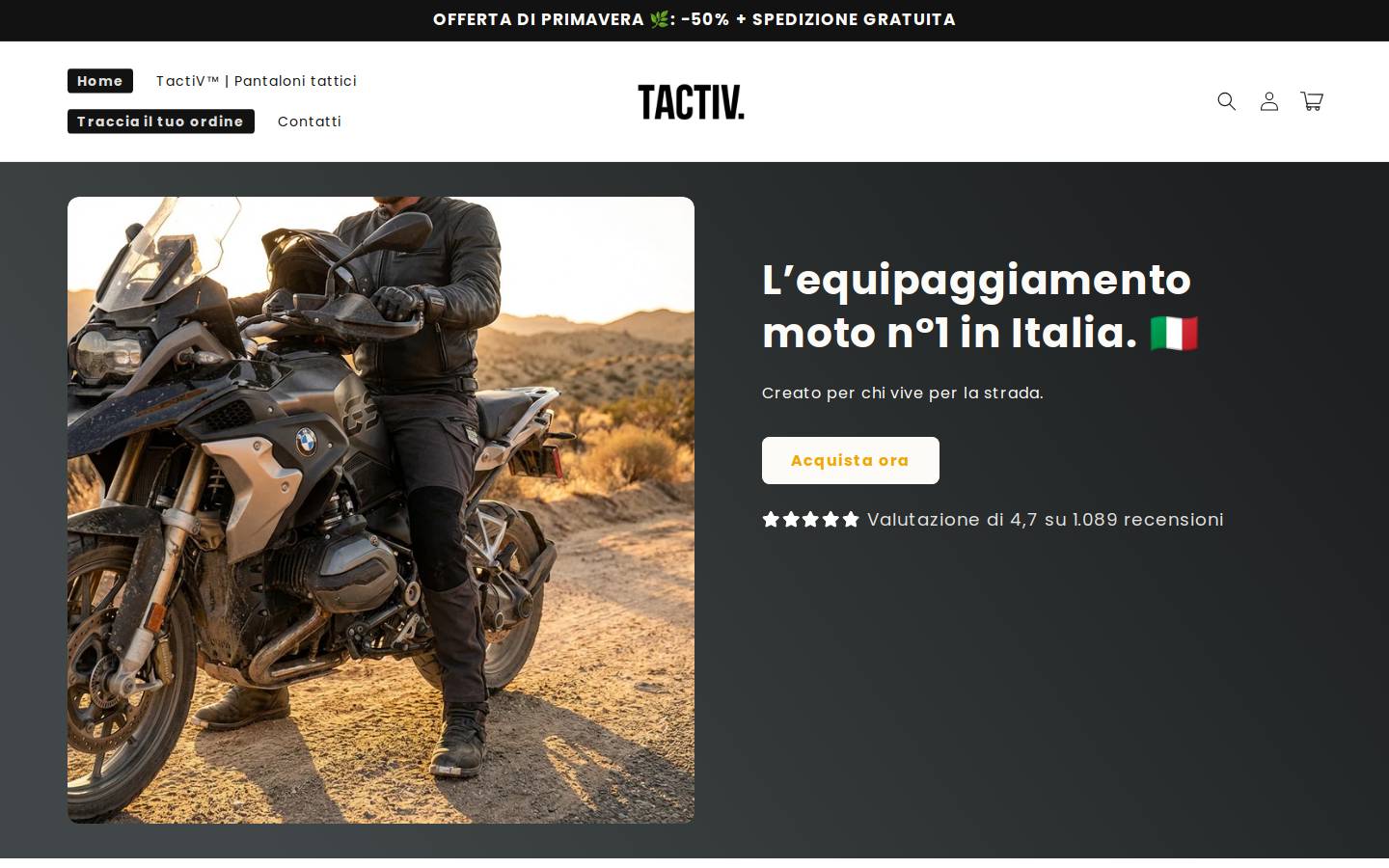 tactiv-italia.com homepage screenshot