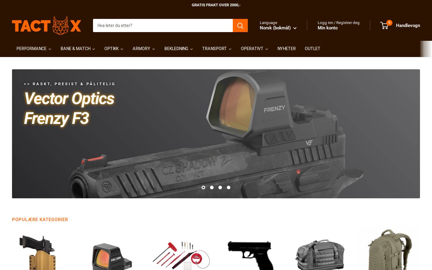 TactX homepage screenshot