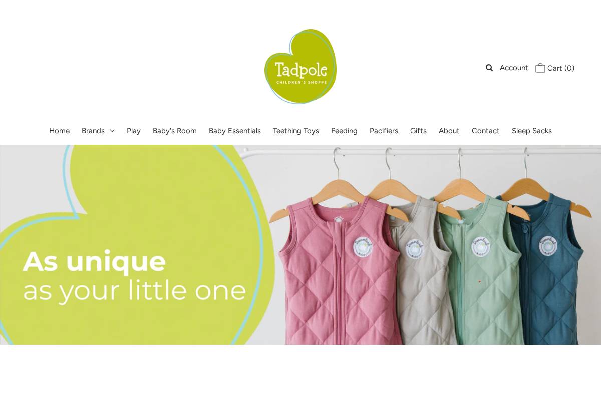 tadpoleshoppe.com homepage screenshot
