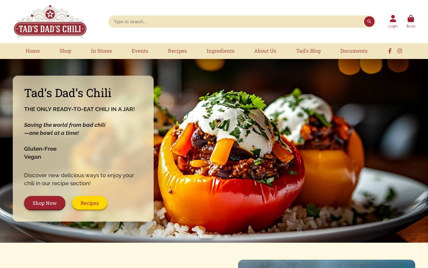 tadsdadschili.com homepage screenshot