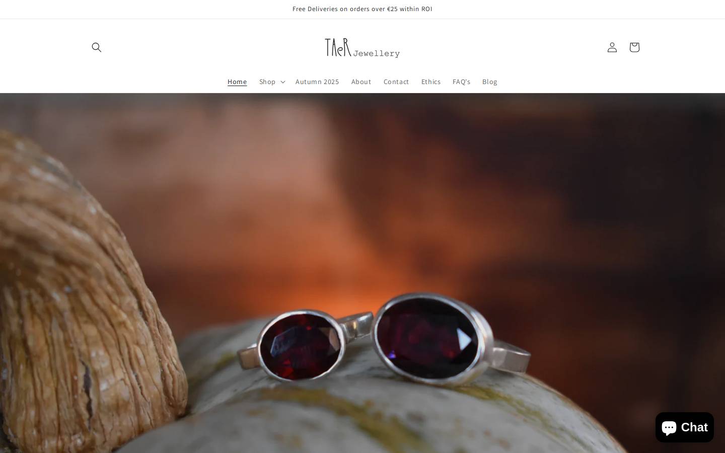 Taerjewellery homepage screenshot