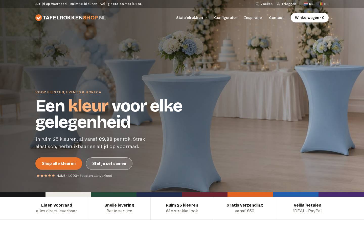 Tafelrokkenshop homepage screenshot