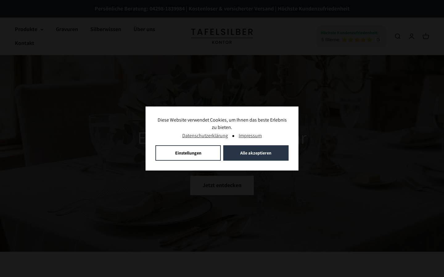 Tafelsilber Kontor homepage screenshot