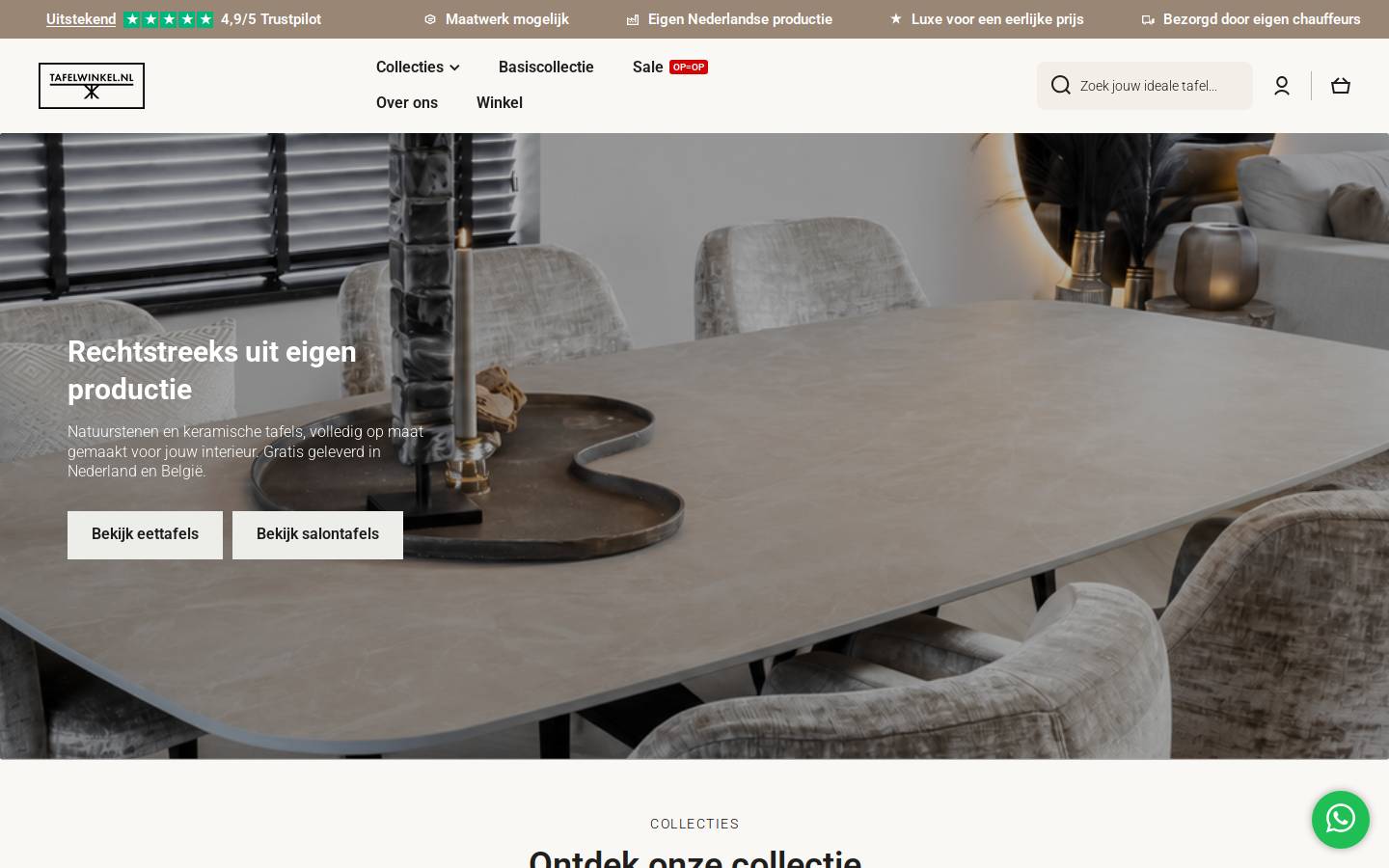 Tafelwinkel homepage screenshot